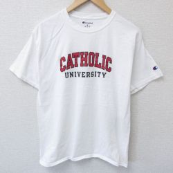 チャンピオン 半袖Tシャツ カトリック ホワイト M | 古着
