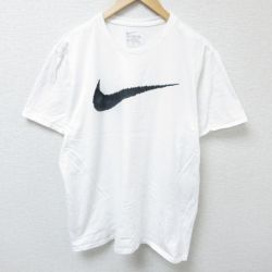 XL★古着 ナイキ NIKE 半袖 ブランド Tシャツ メンズ ビッグロゴ 大きいサイズ クルーネック 白 ホワイト 25jun09 中古