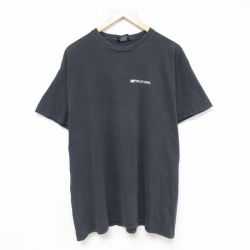 XL★古着 ラルフローレン Ralph Lauren ポロジーンズ 半袖 ブランド Tシャツ メンズ 星条旗 コットン クルーネック 黒 ブラック 25jun16 中古