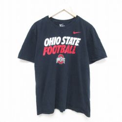 XL★古着 ナイキ NIKE 半袖 ブランド Tシャツ メンズ オハイオコットン クルーネック 黒 ブラック 25jun16 中古