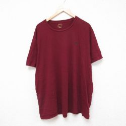 XL★古着 ラルフローレン Ralph Lauren 半袖 ブランド Tシャツ メンズ ワンポイントロゴ 大きいサイズ コットン クルーネック エンジ 25jun18 中古
