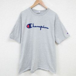 チャンピオン 半袖Tシャツ ビッグロゴ グレー XL | 古着