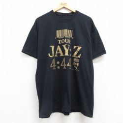 XL★古着 半袖 ヒップホップ ラップ Tシャツ メンズ クルーネック 黒 ブラック 25apr30 中古