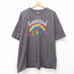 XL★古着 半袖 ロック バンド Tシャツ メンズ グレイトフルデッド 大きいサイズ コットン クルーネック グレー 【spe】 25may14 中古