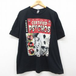 XL★古着 半袖 ヒップホップ ラップ Tシャツ メンズ CERTIFIED PHYCHOS ジェイミーマドロックス ブレイズヤデッドホーミー 大きいサイズ コットン クルーネック 黒 ブラック 【spe】 25may14 中古