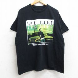 XL★古着 半袖 ヒップホップ ラップ Tシャツ メンズ アイスキューブ コットン クルーネック 黒 ブラック 25may28 中古