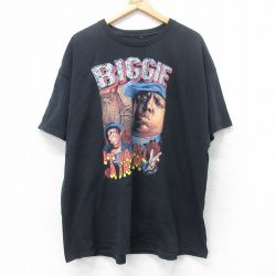 XL★古着 半袖 ヒップホップ ラップ Tシャツ メンズ ノトーリアスBIG 大きいサイズ コットン クルーネック 黒 ブラック 25jun12 中古