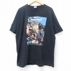 XL★古着 半袖 ロック バンド Tシャツ メンズ メアリーJブライジ ブラックストリート 大きいサイズ コットン クルーネック 黒 ブラック 25jun12 中古
