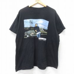 XL★古着 半袖 ヒップホップ ラップ Tシャツ メンズ アイスキューブ 大きいサイズ コットン クルーネック 黒 ブラック 25jun12 中古