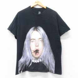 L★古着 半袖 ロック バンド Tシャツ メンズ ビリーアイリッシュ クルーネック 黒 ブラック 【spe】 25jun12 中古