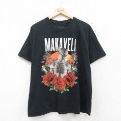 XL★古着 半袖 ヒップホップ ラップ Tシャツ メンズ トゥパック 2パック 大きいサイズ クルーネック 黒 ブラック 25jun20 中古