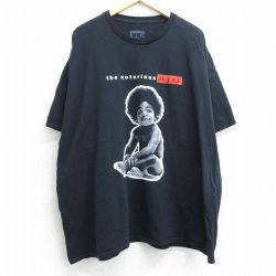 XL★古着 半袖 ヒップホップ ラップ Tシャツ メンズ ノトーリアスBIG 大きいサイズ コットン クルーネック 黒 ブラック 25jul03 中古