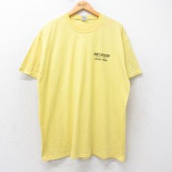 XL★古着 半袖 ロック バンド Tシャツ メンズ ジャネットジャクソン クルーネック 黄 イエロー 25jul14 中古