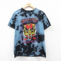 【50%OFF】L★古着 半袖 ヒップホップ ラップ Tシャツ メンズ ウータンクラン コットン クルーネック 黒他 ブラック タイダイ 25jul14 中古