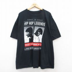 XL★古着 半袖 ヒップホップ ラップ Tシャツ メンズ スヌープドッグ ノトーリアスBIG 大きいサイズ クルーネック 黒 ブラック 【spe】 25jul14 中古