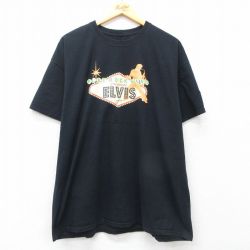 【50%OFF】半袖Tシャツ エルヴィスプレスリー ブラック XL | 古着