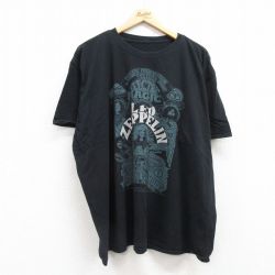 XL★古着 半袖 ロック バンド Tシャツ メンズ レッドツェッペリン 大きいサイズ クルーネック 黒 ブラック 25jul19 中古