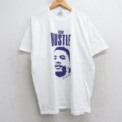 【20%OFF】XL★古着 半袖 ヒップホップ ラップ Tシャツ メンズ ケニーハッスル コットン クルーネック 白 ホワイト 25jul30 中古