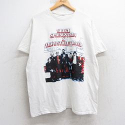 XL★古着 半袖 ロック バンド Tシャツ メンズ ブルーススプリングスティーン Eストリートバンド クルーネック 白 ホワイト 25jul30 中古