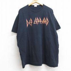 デフレパード 半袖Tシャツ ブラック XL | 古着