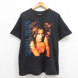 L★古着 半袖 ロック バンド Tシャツ メンズ シャナイアトゥエイン コットン クルーネック 黒 ブラック 25jul31 中古