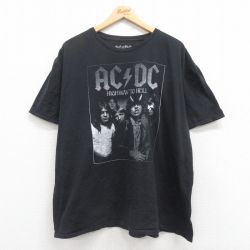XL★古着 半袖 ロック バンド Tシャツ メンズ AC/DC 大きいサイズ コットン 黒 ブラック 25aug01 中古