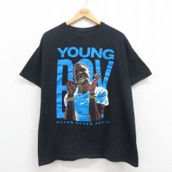 XL★古着 半袖 ヒップホップ ラップ Tシャツ メンズ 38 BABY コットン クルーネック 黒 ブラック 25aug01 中古