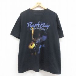 XL★古着 半袖 ロック バンド Tシャツ メンズ プリンス 大きいサイズ コットン クルーネック 黒 ブラック 25aug01 中古