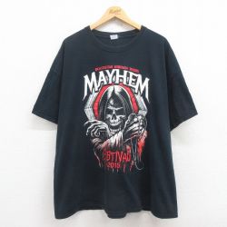 半袖Tシャツ MAYHEMプリント ブラック XL | 古着