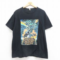 XL★古着 フルーツオブザルーム 半袖 ロック バンド Tシャツ メンズ ザヘラメガツアー グリーンデイ フォールアウトボーイ ウィーザー コットン クルーネック 黒 ブラック 【spe】 25aug04 中古