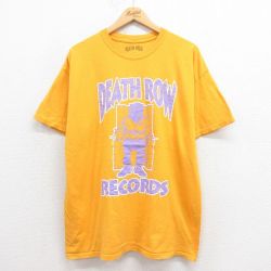 XL★古着 リップルジャンクション 半袖 ヒップホップ ラップ Tシャツ メンズ デスロウレコード コットン クルーネック 黄 イエロー 25aug06 中古