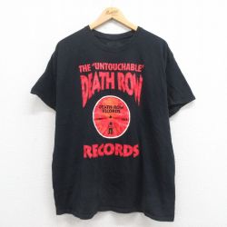 XL★古着 リップルジャンクション 半袖 ヒップホップ ラップ Tシャツ メンズ デスロウレコード コットン クルーネック 黒 ブラック 25aug18 中古