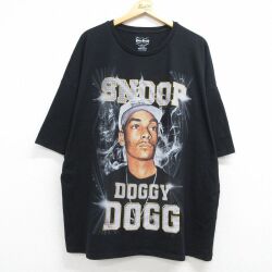 XL★古着 半袖 ヒップホップ ラップ Tシャツ メンズ スヌープドッグ 大きいサイズ クルーネック ブラック 26jun04