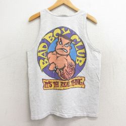 L★古着 ビンテージ タンクトップ メンズ 90年代 90s 男性 バッドボーイ BADBOY クルーネック USA製 薄グレー 霜降り 【spe】 24jun10 中古