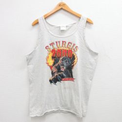 【50%OFF】XL★古着 TULTEX ビンテージ タンクトップ メンズ 00年代 00s 黒ヒョウ ブラック スタージス クルーネック 薄グレー 霜降り 【spe】 24jun20 中古