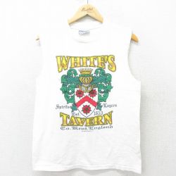 M★古着 All Sport ノースリーブ ビンテージ Tシャツ メンズ 90年代 90s TAVERN コットン クルーネック USA製 白 ホワイト 24jun27 中古