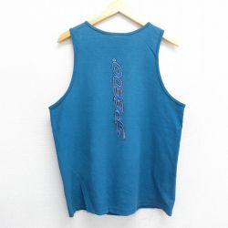 【50%OFF】L★古着 スピード SPEEDO ビンテージ タンクトップ メンズ 00年代 00s ビッグロゴ クルーネック 青緑 24jul17 中古