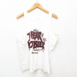 L★古着 ビンテージ タンクトップ メンズ 90年代 90s バハマ NO BEER コットン クルーネック 白 ホワイト 24jul20 中古