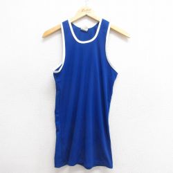 S★古着 エンパイア ビンテージ タンクトップ メンズ 80年代 80s 無地 青 ブルー 25may27 中古