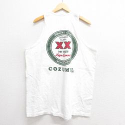 XL★古着 ビンテージ タンクトップ メンズ 00年代 00s メキシカンビール 大きいサイズ コットン 白 ホワイト 25may27 中古