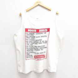 XL★古着 ビンテージ タンクトップ メンズ 90年代 90s メッセージ 白 ホワイト 25may27 中古