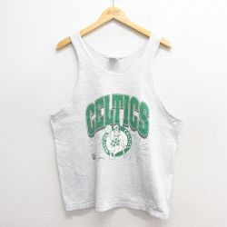L★古着 ヘインズ Hanes ビンテージ タンクトップ メンズ 90年代 90s NBA ボストンセルティックス グレー 霜降り バスケットボール 25may28 中古