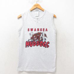 00s ノースリーブTシャツ 犬 グレー S | 古着