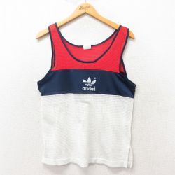 アディダス 80s タンクトップ ワンポイントロゴ ホワイト M | 古着