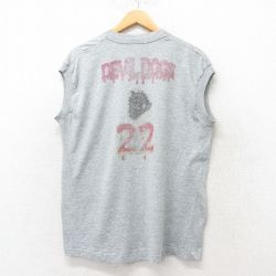 L★古着 フルーツオブザルーム ビンテージ ノースリーブ Tシャツ メンズ 90年代 90s デビルドッグス 胸ポケット付き クルーネック グレー 霜降り 25jun07 中古