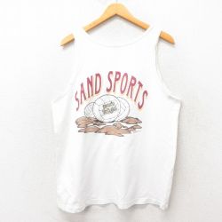 90s タンクトップ ビーチバレー ホワイト L | 古着