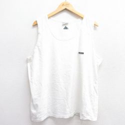 XL★古着 アディダス adidas ビンテージ タンクトップ メンズ 00年代 00s ワンポイントロゴ 大きいサイズ コットン クルーネック 白 ホワイト 25jun07 中古