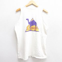 XL★古着 ビンテージ タンクトップ メンズ 90年代 90s キャメル ラクダ コットン クルーネック USA製 白 ホワイト 【spe】 25jun07 中古