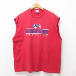 【50%OFF】NFL ニューイングランドペイトリオッツ 00s ノースリーブTシャツ アメフト レッド XL | 古着