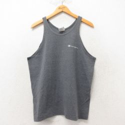 L★古着 チャンピオン Champion ビンテージ タンクトップ メンズ 00年代 00s ワンポイントロゴ コットン グレー 25jun07 中古
